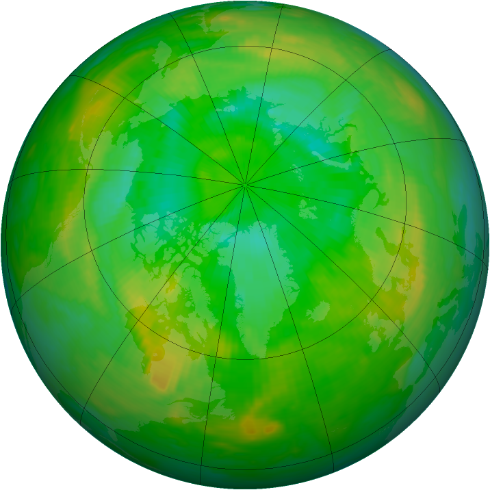 Arctic ozone map for 22 July 1979